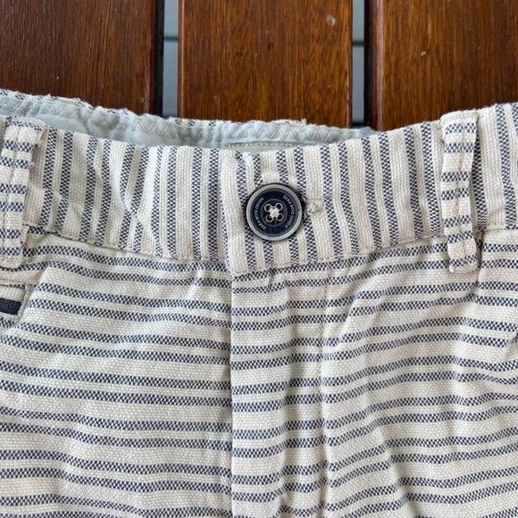 🎀 3 for $25 Zara Boy's Collection Linen Blend Blue Striped Shorts in Size 8 EUC - Picture 2 of 11